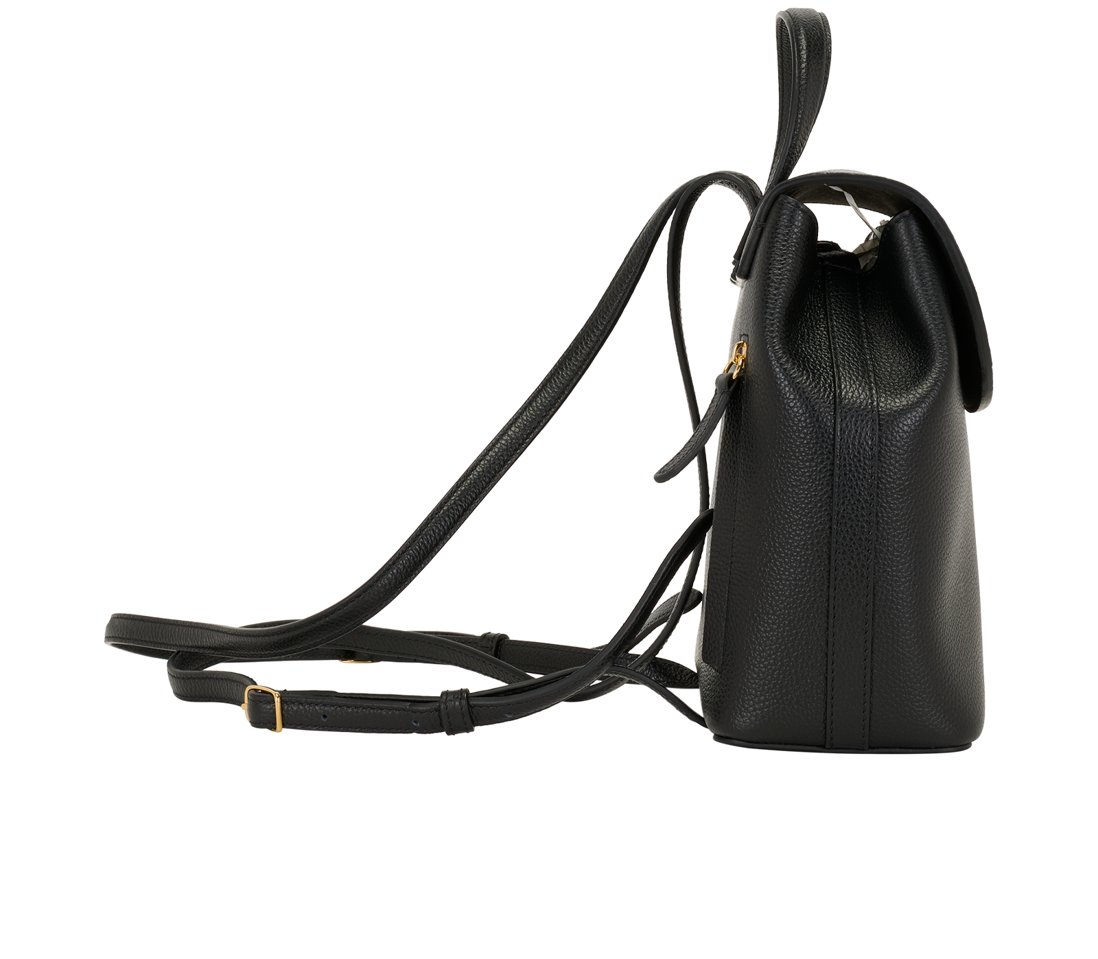Mini Bayswater Backpack, &pound;475, Handbags, Black, Leather, Side view